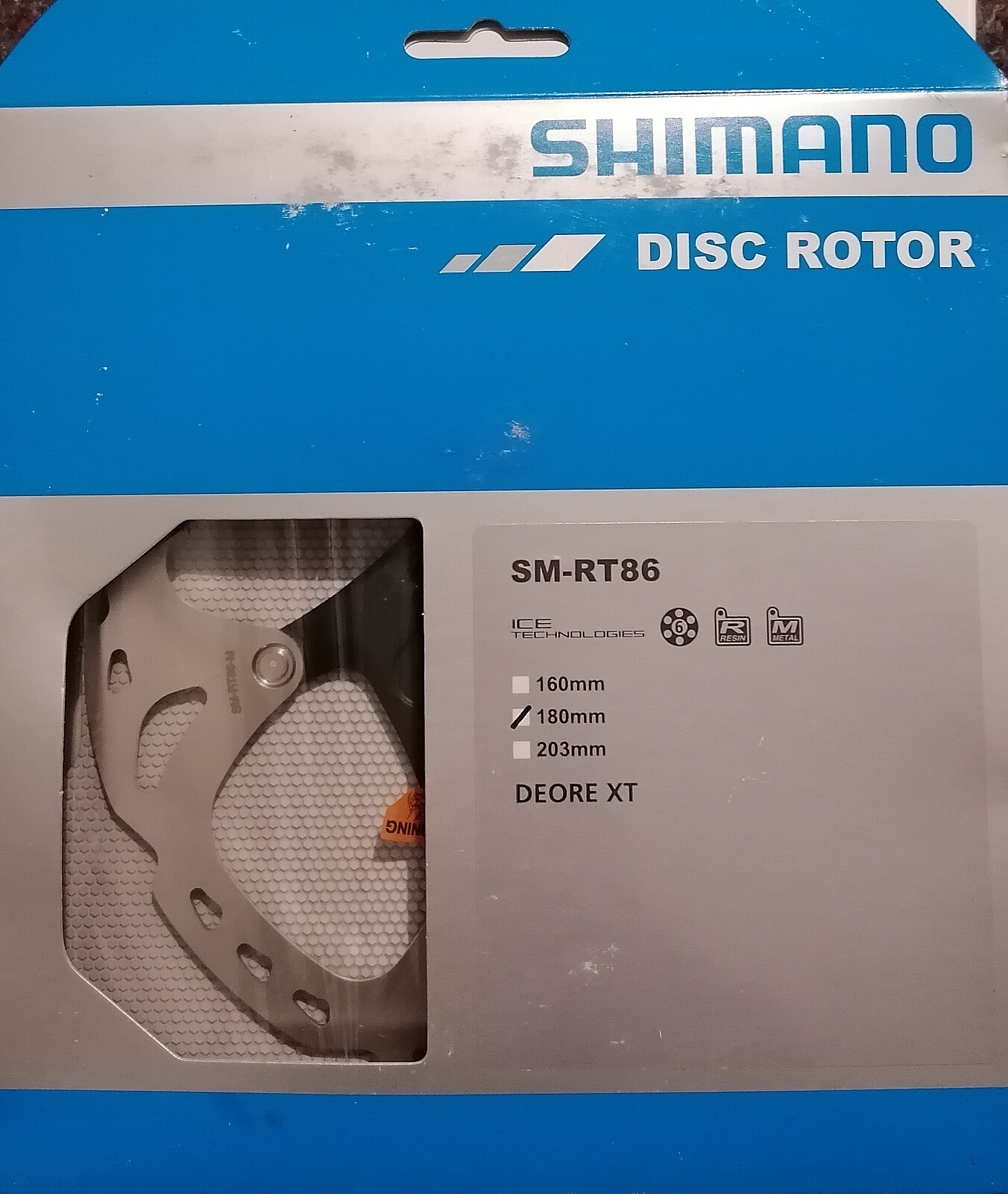 Fahrrad Bremsscheibe Shimano SM-RT86L 203mm 6-Loch Ice-Tech für